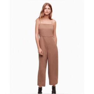 Aritzia Babaton Esteban Jumpsuit in Tan with adjustable straps Size 00